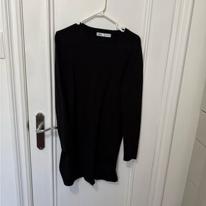 MEDIUM ZARA Black Long Sleeve Dress
